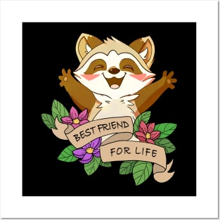 Beyond Cute Raccoon Print Shirt Posters and Art